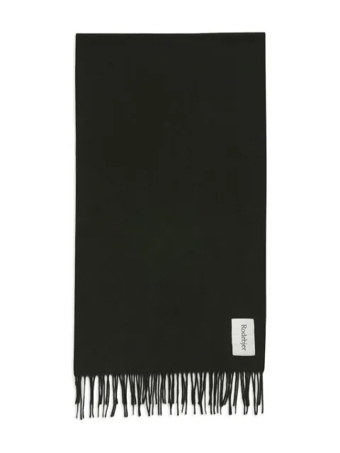 Rodebjer Wega fringed wool scarf Green 2650135
