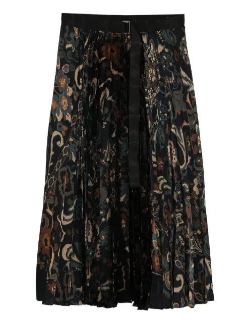 sacai pleated paisley print skirt Blue 2507982