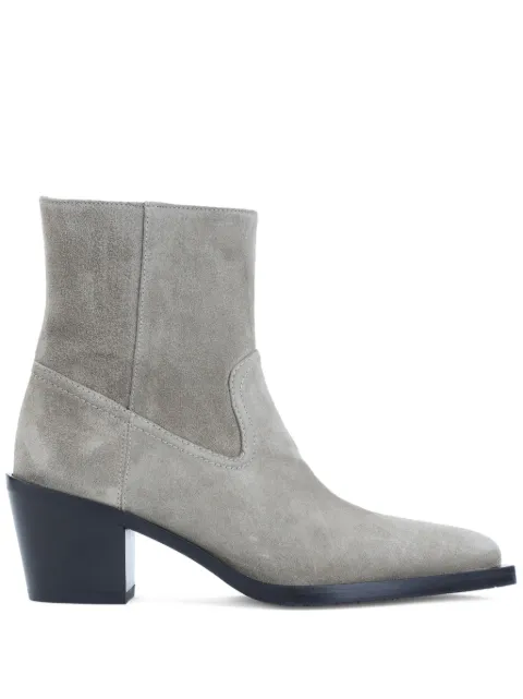 Stuart Weitzman 60mm suede pointed-toe heeled cowboy boots Grey SK186SKD