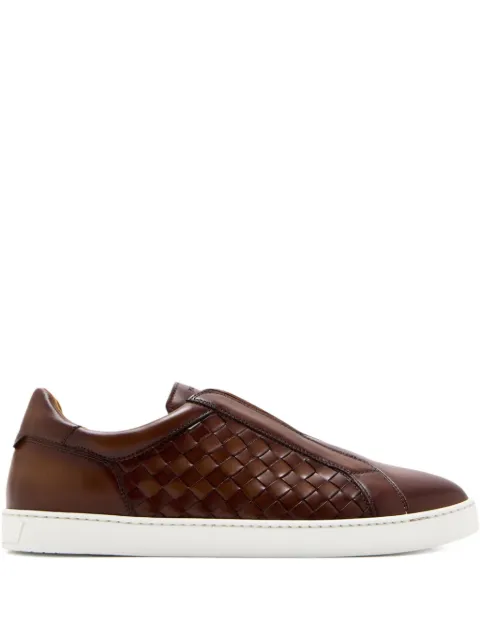 Magnanni woven leather slip-on sneakers Brown 25970