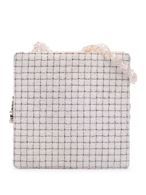 CHANEL Pre-Owned 2016 Small Tweed and Resin Zipped Shopping Bag shoulder bag White KJPGT5XQMFTT9BPN