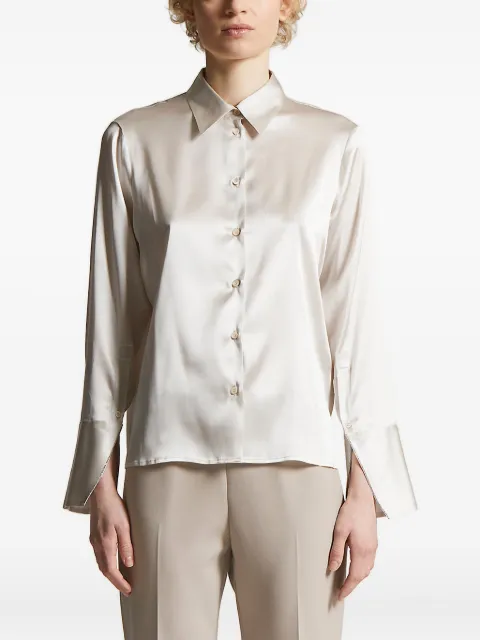Peserico satin wide-cuff shirt Neutrals A0665002372