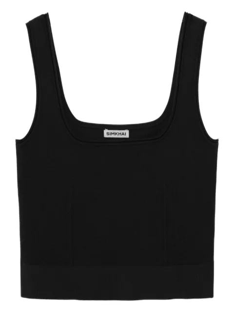 SIMKHAI Uri square-neck ribbed top Black 4252054K