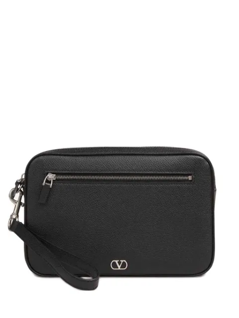 Valentino Garavani logo zip-top clutch bag Black YP0AN8UAG
