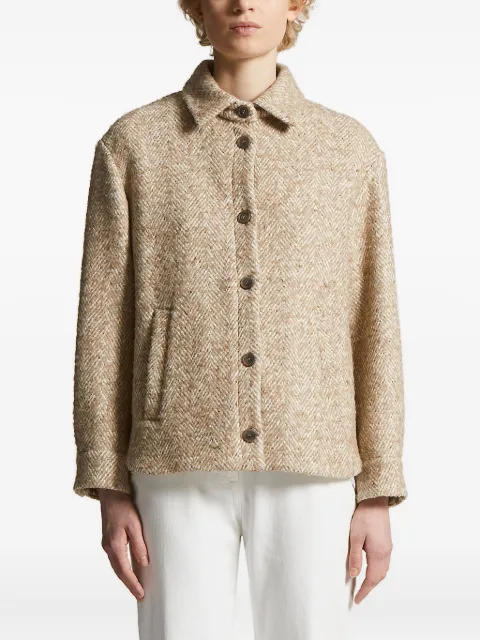 Peserico herringbone button jacket Neutrals A2102608396