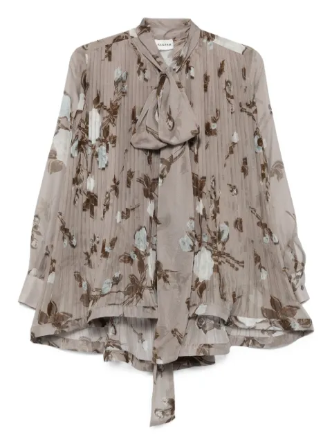 P.A.R.O.S.H. pleated floral-print blouse Grey POFD381251