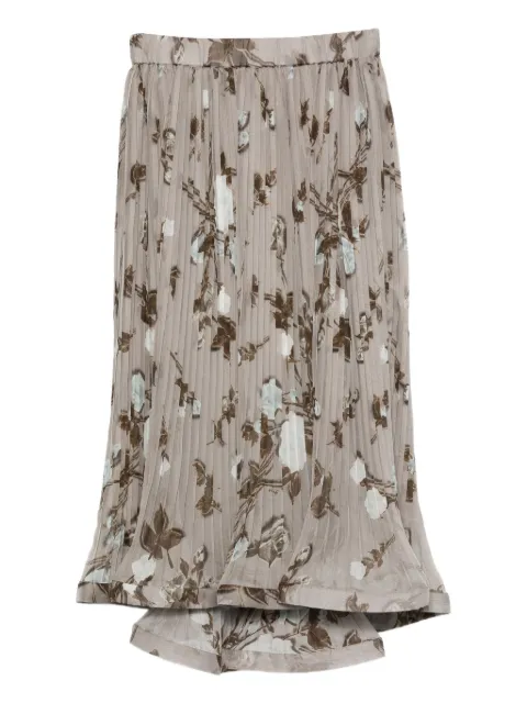 P.A.R.O.S.H. floral-print skirt Grey POFD621156