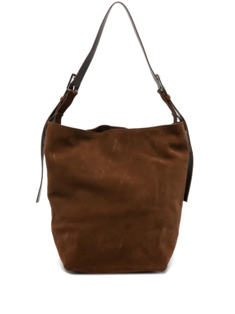 P.A.R.O.S.H. buckle-fastening suede shoulder bag Brown PAULABAGD050259