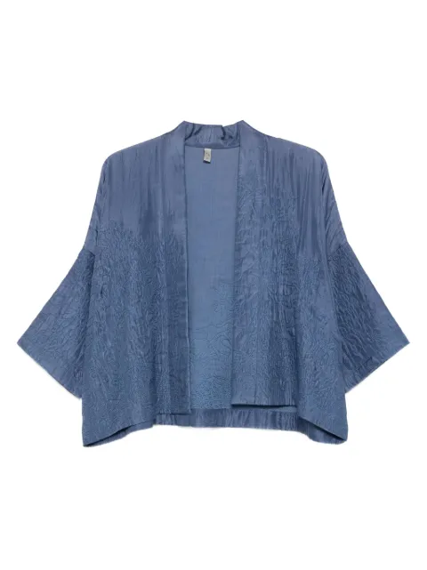 YAVI textured silk jacket Blue YC10JKT39