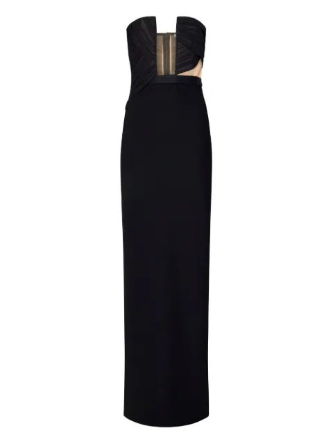 Nensi Dojaka plissé-detail cut-out maxi dress Black NDDR2673501