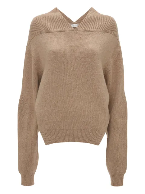 Victoria Beckham V-neck yoke detail sweater Neutrals 1325KJU006421A