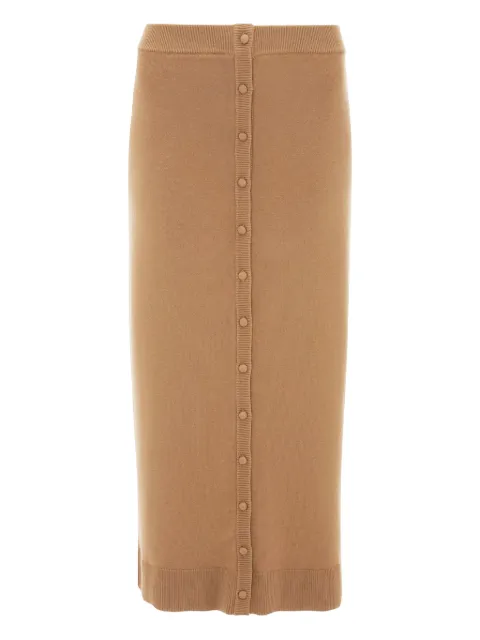 Victoria Beckham Button Detail midi skirt Brown 1325KSK006604A