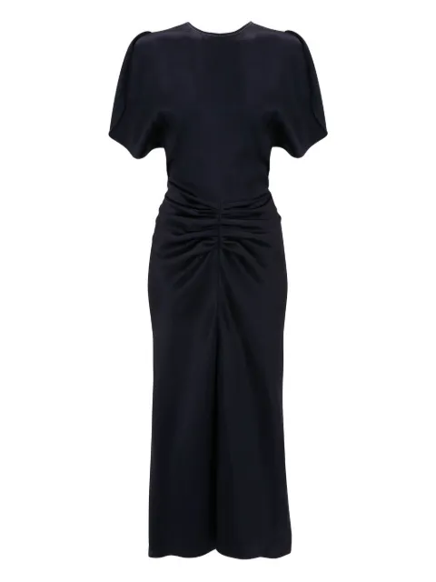 Victoria Beckham Bela ruched midi dress Blue 1325WDR005227D