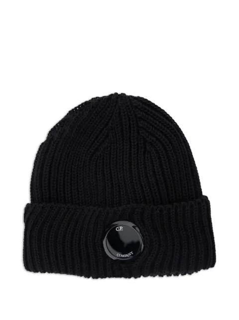 C.P. Company ribbed beanie hat Black RFCMAC739A005509A999