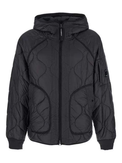 C.P. Company quilted hooded jacket Black 19CMOW047A110158A999