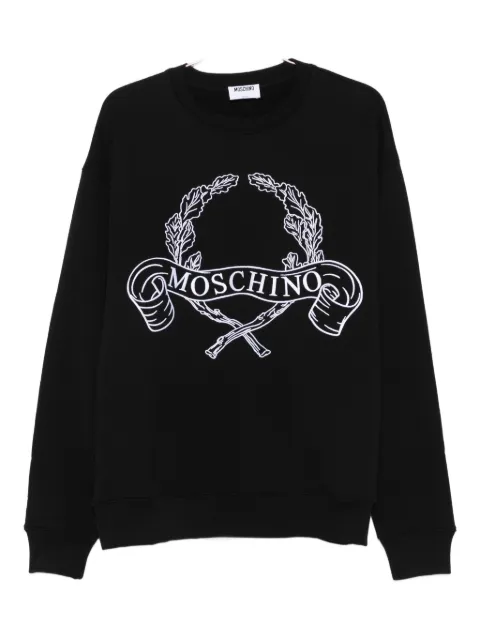 Moschino Laurel Crown logo embroidered sweatshirt Black A17025228