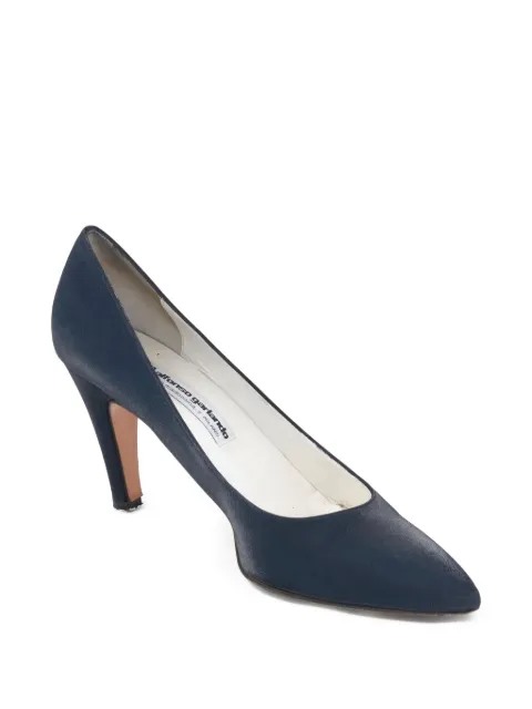 Garlando pre-owned 80mm pointed-toe satin pumps Blue W22051911