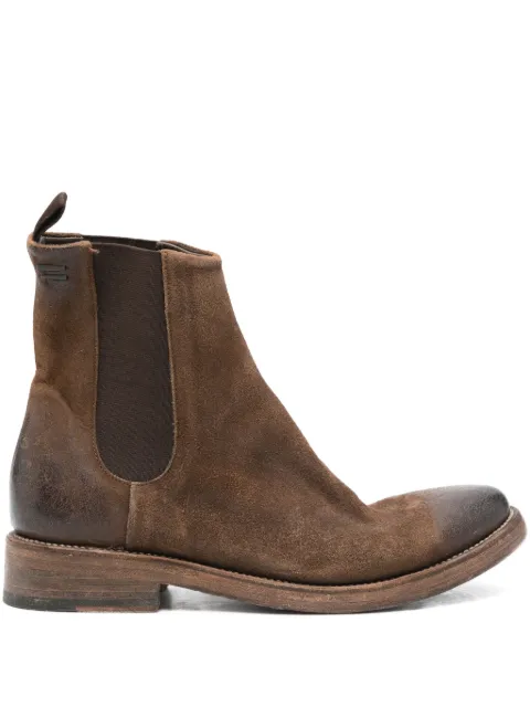 The Last Conspiracy Marco elastic-panel waxed-suede chelsea boots Brown MACANTA