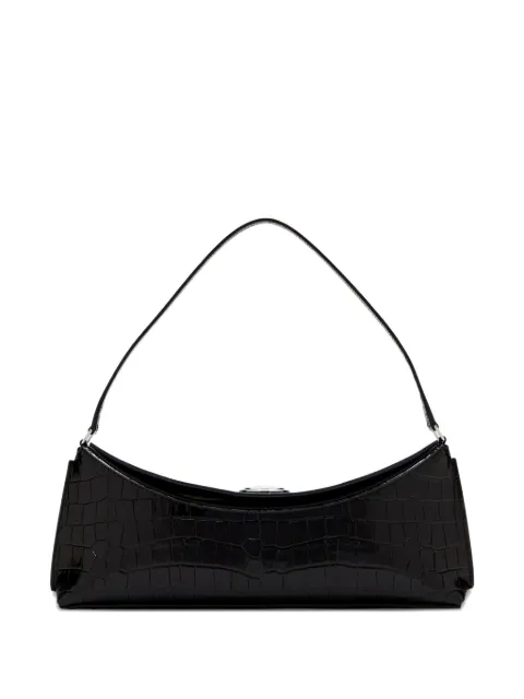 Jacquemus The Ovalo crocodile-embossed shoulder bag Black BAW00438AC07A05
