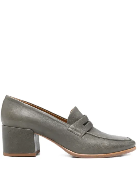 sturlini firenze 55mm block-heel penny-slot loafers Grey 93001