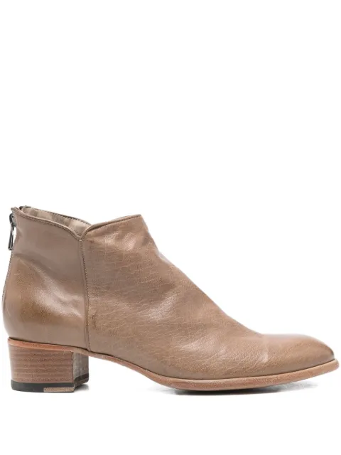 sturlini firenze 40mm zip-detail block-heel ankle boots Brown 8942