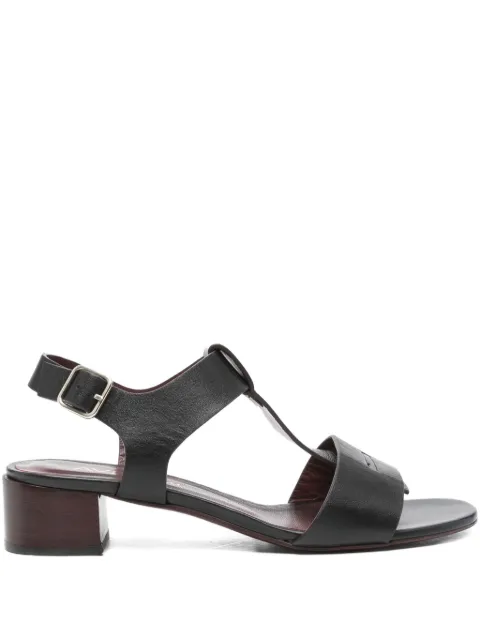 Avril Gau 40mm leather T-bar heeled sandals Black GOMET