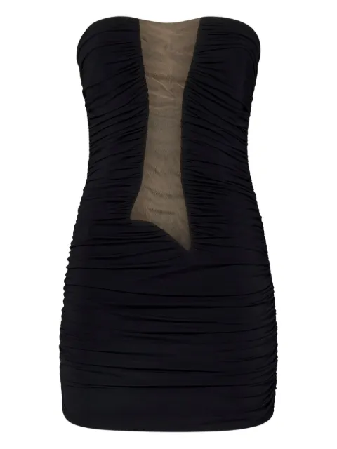 Nensi Dojaka draped mesh-insert mini dress Black NDDR2791001401