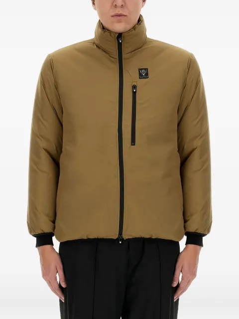 SOUTH2 WEST8 logo-patch zip jacket Brown NS724ALTBROWN