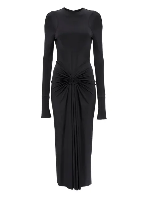 Victoria Beckham gathered long-sleeve midi dress Black 1125WDR005276A