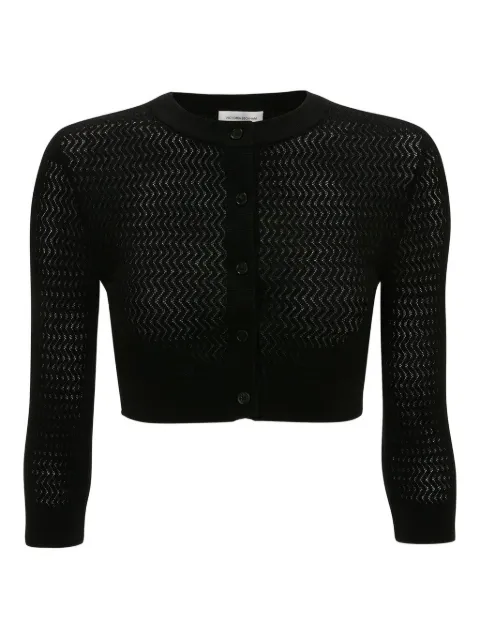 Victoria Beckham three-quarter sleeve cropped cardigan Black 1325KTP006408A