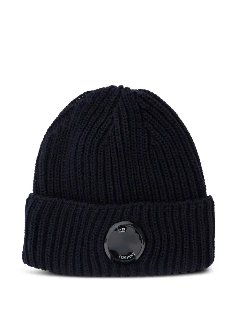 C.P. Company ribbed beanie hat Blue RFCMAC739A005509A888