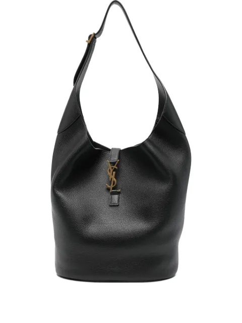 Saint Laurent logo-plaque shoulder bag Black 793088AADN9
