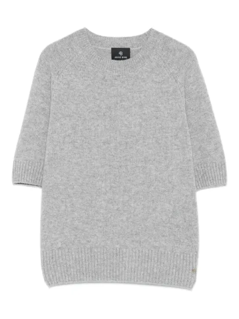 ANINE BING short-sleeve cashmere sweater Grey A0910175MHG1