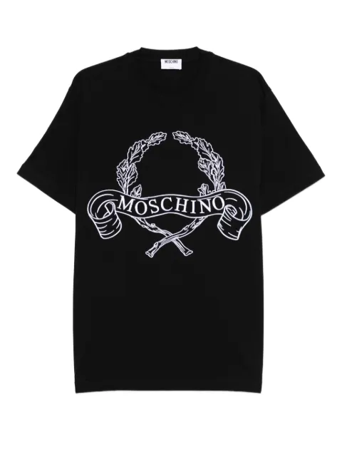 Moschino logo-embroidered T-shirt Black A07225241