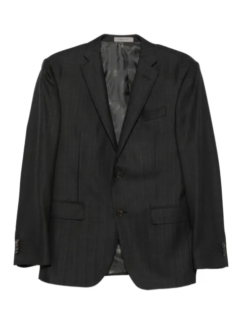 Corneliani pinstripe wool suit Black 2672222617406