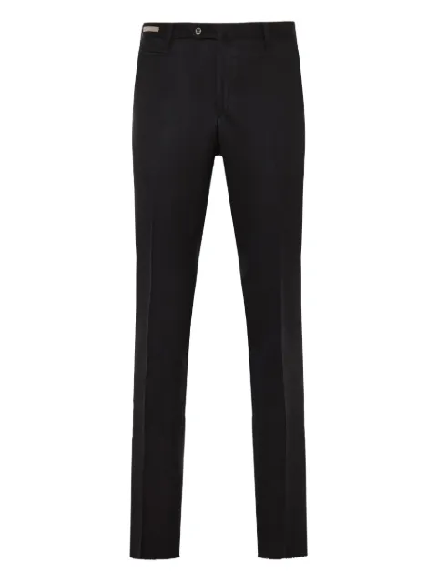 Corneliani raw-edge wool trousers Black 265B052618111