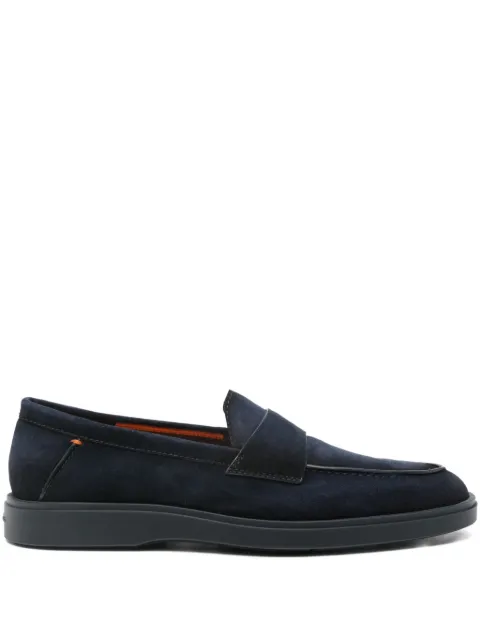 Santoni suede penny loafers Blue MGDT19051OOTSEAA