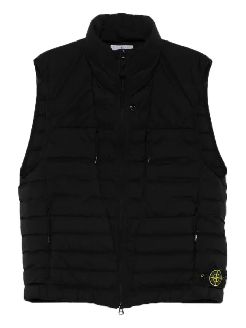 Stone Island quilted high-neck vest Black K2S15G100004S0183