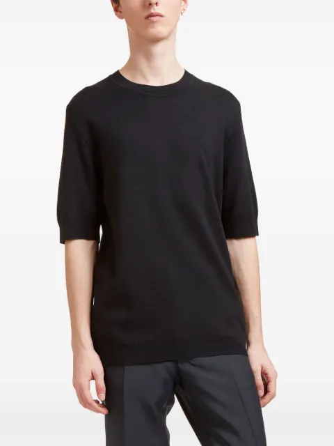 Aiezen crew-neck half-sleeve T-shirt Black 9097701