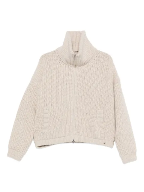 Herno high-neck zip-up cardigan Neutrals MC00034DR70221