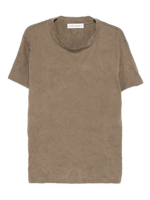 OUR LEGACY crinkle crew-neck T-shirt Green M2256BTC