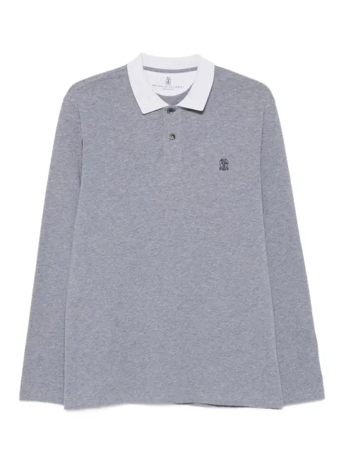 Brunello Cucinelli long-sleeve cotton polo shirt Grey M0B138791GCU263