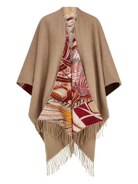 Ferragamo cashmere and silk reversible cape Neutrals 788146