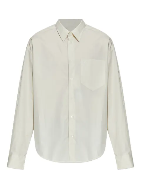 AMI Paris heart-embroidered long-sleeve shirt Neutrals USH766CO0063