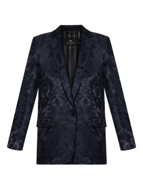 ETRO floral-pattern single-breasted blazer Blue WRCA004299TJD87