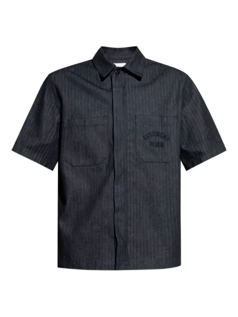 Givenchy herringbone-pattern embroidered shirt Blue BM616G516U