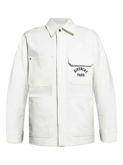 Givenchy logo-embroidered shirt jacket White BM616H164P