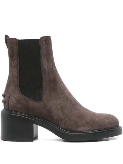 Tod's logo-embossed suede Chelsea boots Brown XXW73L0JK00RE0