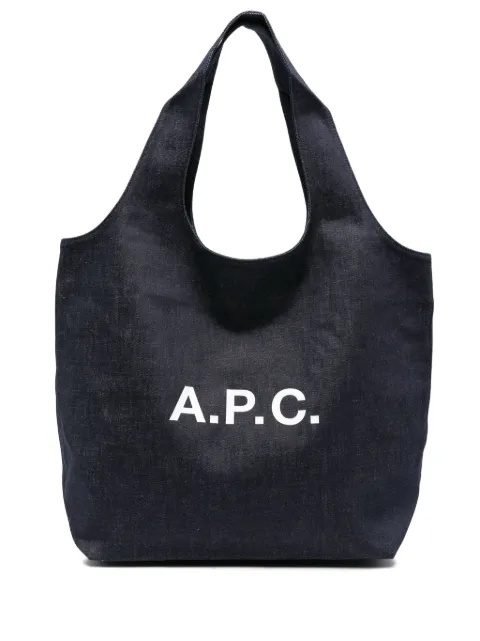 A.P.C. Ninon logo-print tote bag Blue COHIZM61565