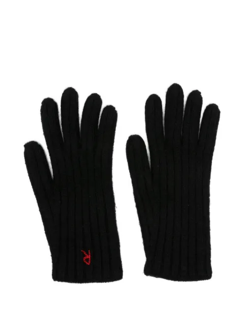 Ruslan Baginskiy ribbed embroidered gloves Black RK033034MWFLCD24